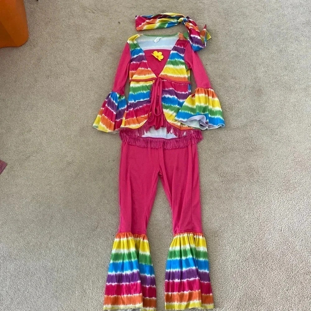 Flower power hippie costume size 8 to 10